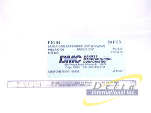 DMC F10-04PKG - .032 Safe-T-Cable Elongated Ferrules Cartridge of 5...